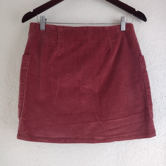 BDG Pink Velvet Button Front Mini Skirt - Picture 7 of 8